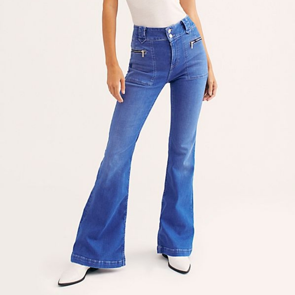 FREE PEOPLE layla high waist flare denim jeans